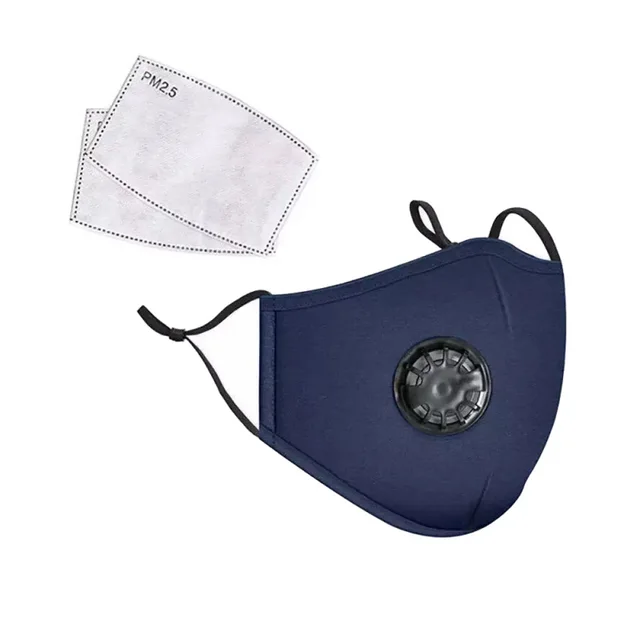 Breathing valve PM2.5 mask Navy Blue - Shop at LoveMi