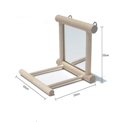 Bird stand with mirror Wood - Shop at LoveMi