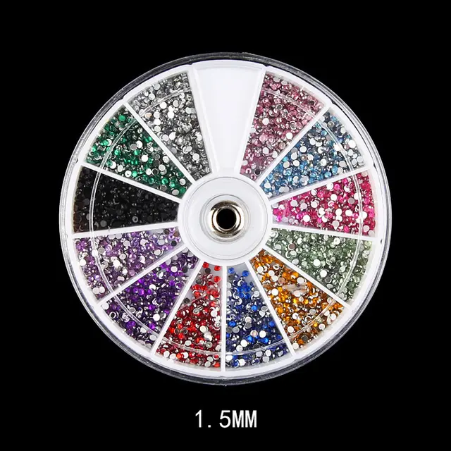 Diamond fake nails domestic rhinestones 12 colors 1.5Mm - Shop at LoveMi