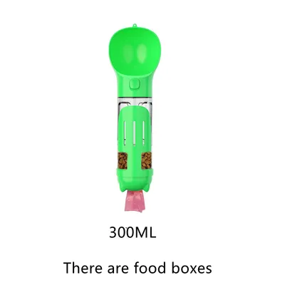 Pet Multi functional Water Bottle 300Ml Has Food Box Green - Shop at LoveMi