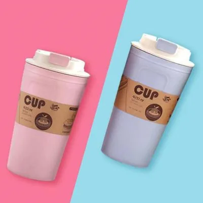 Bamboo fiber coffee cup Pink Blue 2Pcs - Shop at LoveMi