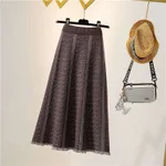 High-waisted A-line skirt - Coffee