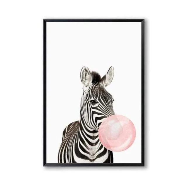 Nordic simplicity Cute koala zebra fawn canvas painting Home decoration frameless painting core Foreign trade explosion Zebra - Shop at LoveMi