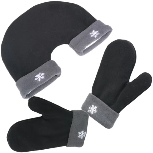 Couple Lovers Gloves Polar Fleece Sweethearts Thicken Winter Warm Lining Glove Christmas Gift Lovers Mittens Black - Shop at LoveMi