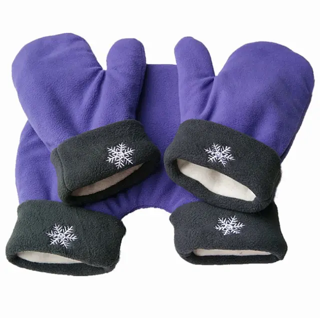 Couple Lovers Gloves Polar Fleece Sweethearts Thicken Winter Warm Lining Glove Christmas Gift Lovers Mittens Violet - Shop at LoveMi