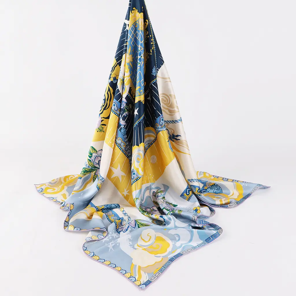 Plain crepe silk gift scarf - 2Color
