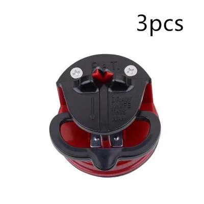 Smart Electric Knife Sharpener Easy and Safe Suction Pad Design Red 3Pcs - Shop at LoveMi