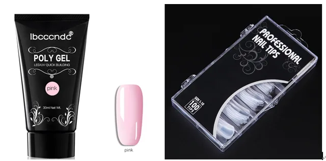 Painless And Rapid Extension Of Crystal Glue100 piece Boxed With Scaled Nail Crystal Pink - Shop at LoveMi