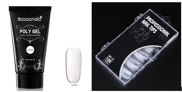 Painless And Rapid Extension Of Crystal Glue100 piece Boxed With Scaled Nail Crystal White - Shop at LoveMi