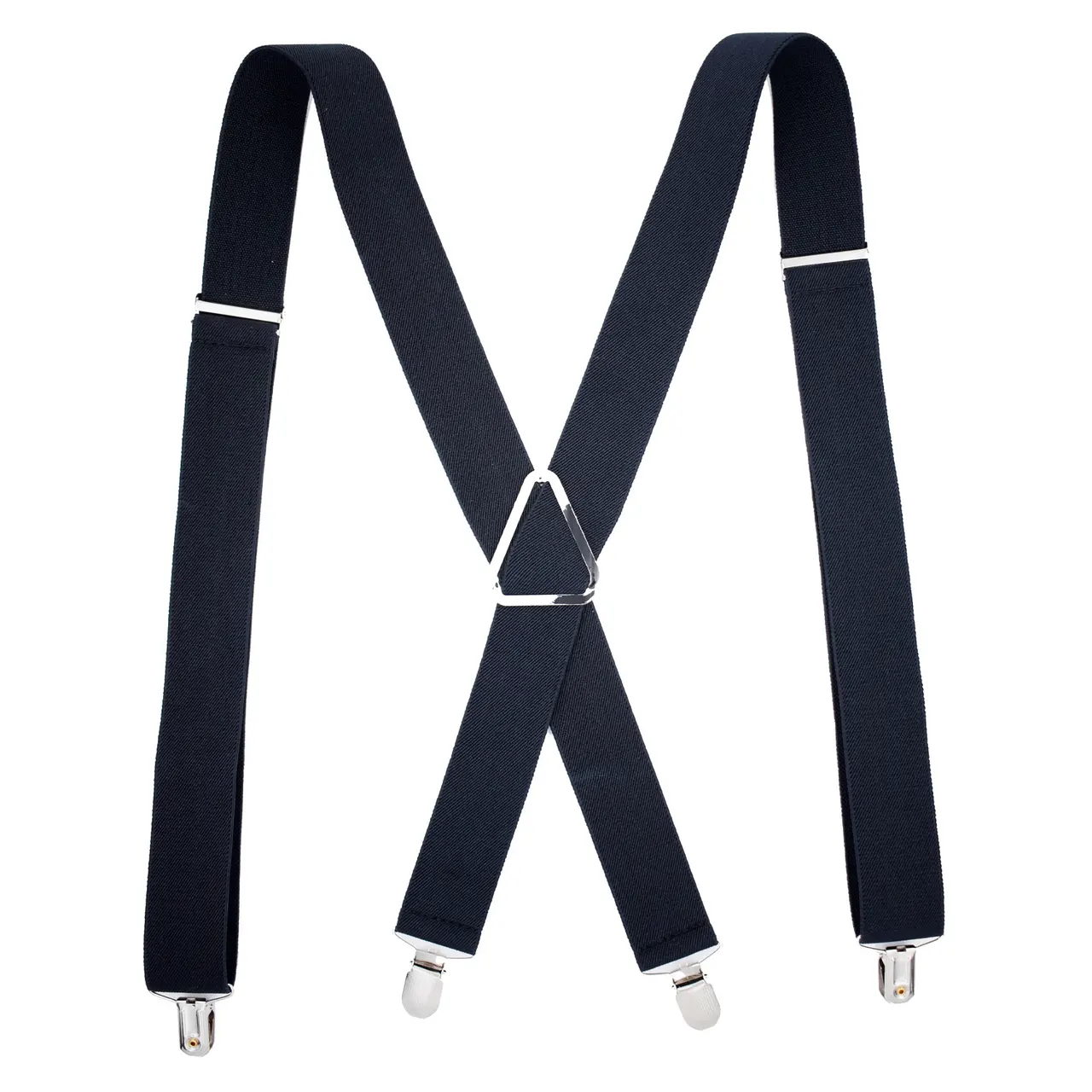 Monochrome Elastic Adult Strap With Iron Triangle Pitting - Black