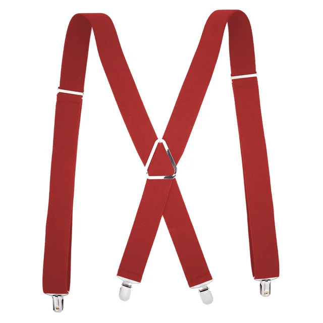 Monochrome Elastic Adult Strap With Iron Triangle Pitting Dark Red - Shop at LoveMi