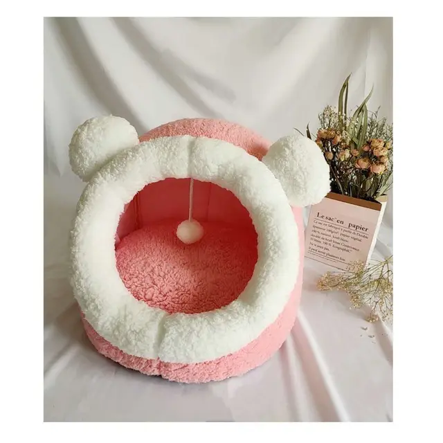 Pet cat litter closed cat litter kennel winter plus velvet Mickey - Shop at LoveMi
