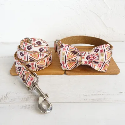 Pet leash dog hoop bow tie jewelry Brown - Shop at LoveMi