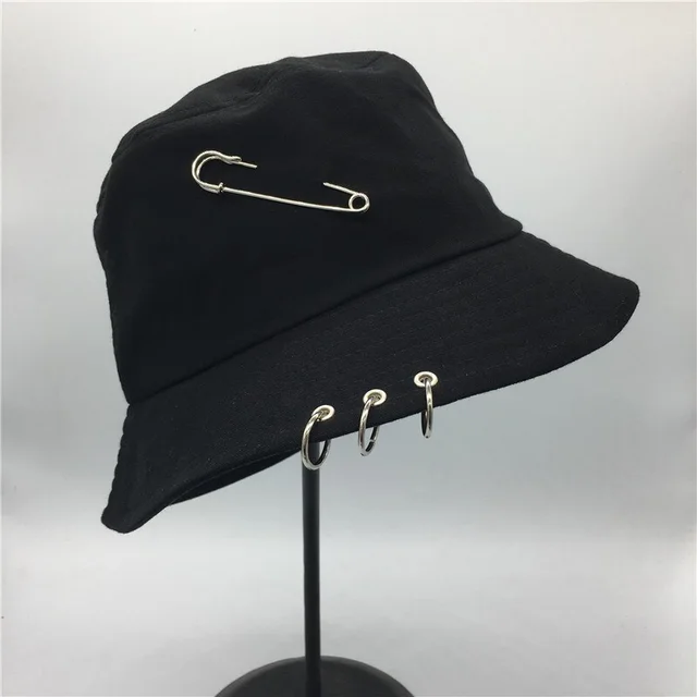 Wild Ring Pin Basin Folding Sunscreen Visor Fisherman Hat Black - Shop at LoveMi