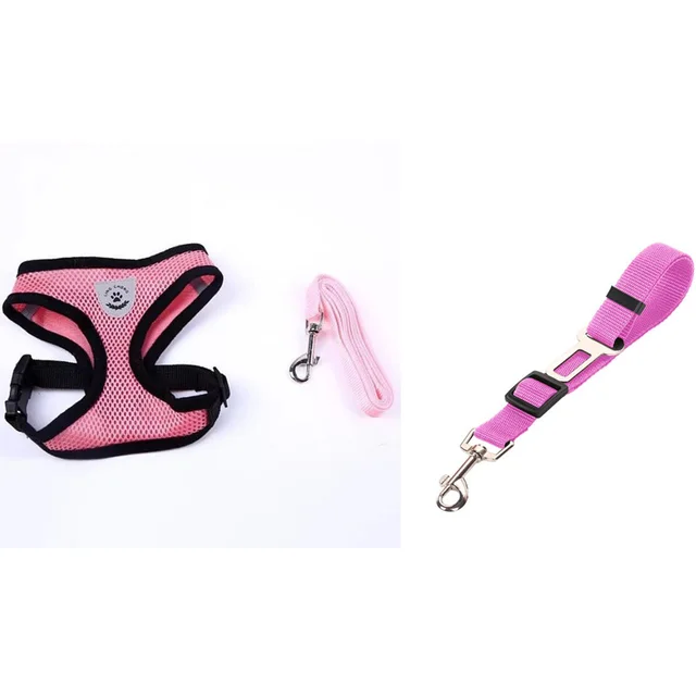 Pet Car Seat Belt Pet Leash Pink 2 - Shop at LoveMi