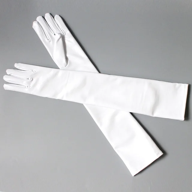 Sexy patent leather gloves long White - Shop at LoveMi