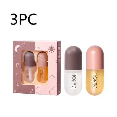 Day Night Instant Volume Lip Plumper Oil Clear Lasting Nourishing Repairing Reduce Lip Fine Line Care Lip Beauty Cosmetic Set 3Pc - Shop at LoveMi