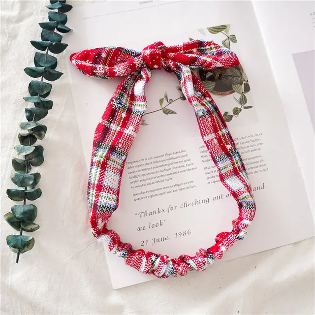Christmas headband ladies elastic rabbit ears headband White - Shop at LoveMi