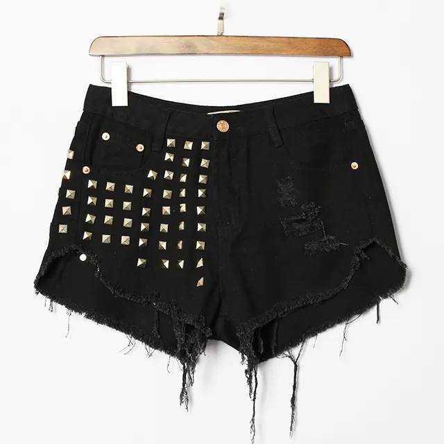 Denim high waist shorts Black - Shop at LoveMi