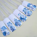 108 hot gold and silver stickers nail 3D stickers - Royal Blue