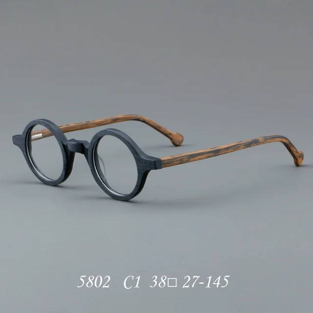 Plate wood grain glasses frame retro art new glasses C1 - Shop at LoveMi