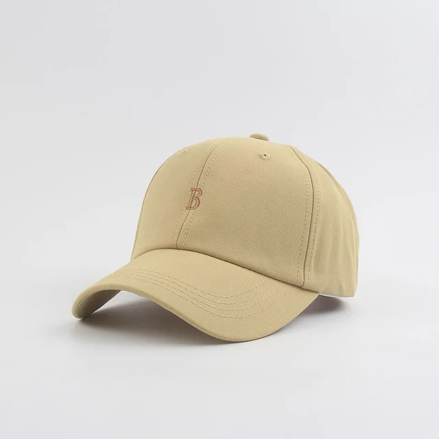 Small letter black cap with embroidery baseball visor hat Khaki - Shop at LoveMi