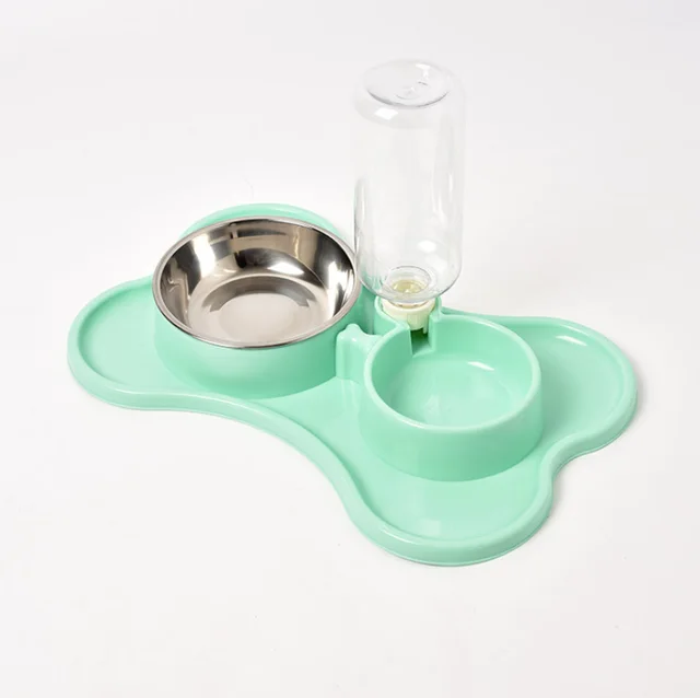Pet Supplies Dog Automatic Drinking Water Double Bowl Dog Double Bowl Pet Food Bowl Teddy Law Bucket Pet Bowl Green - Shop at LoveMi