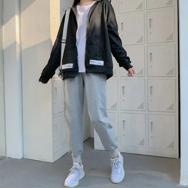 Gray Casual Pants Female Student Autumn And Winter Grey A - Shop at LoveMi