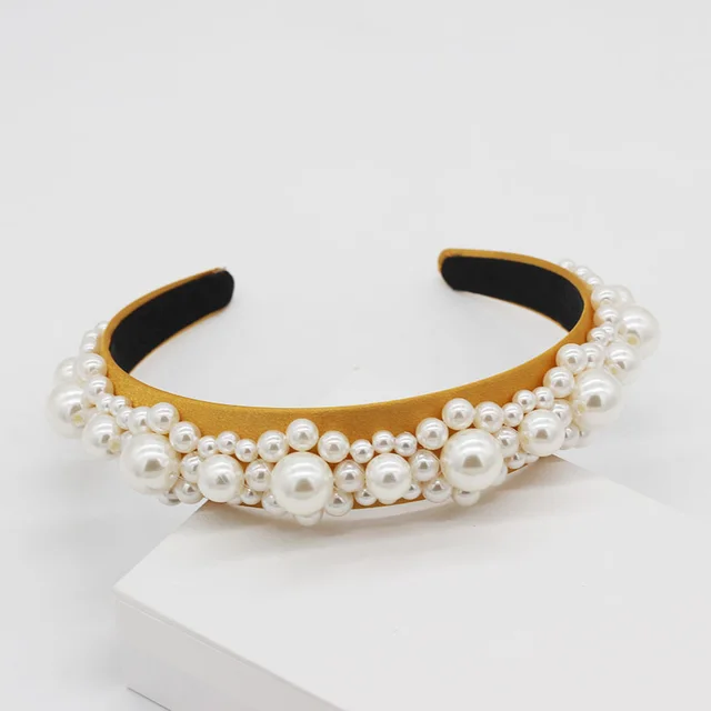 Braided large pearl hair band Pink - Shop at LoveMi