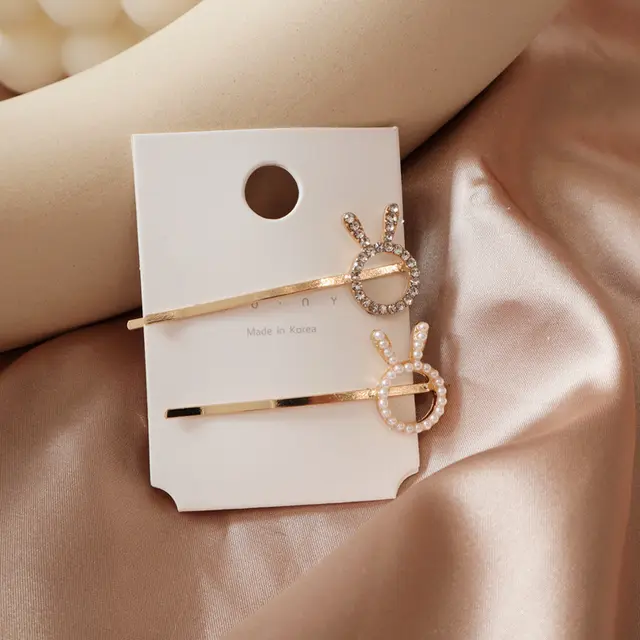 Pearl flower hair clip rhinestone hair clip D - Shop at LoveMi