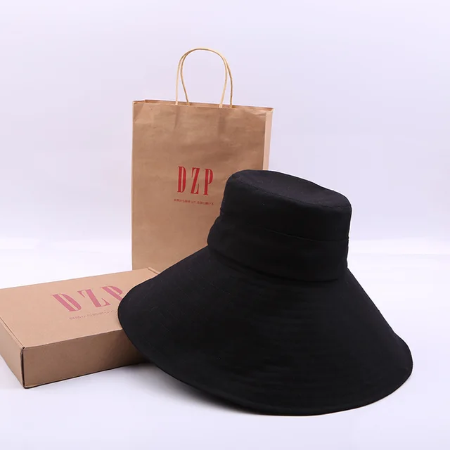 Japanese solid color big brim fisherman''s Hat Black - Shop at LoveMi