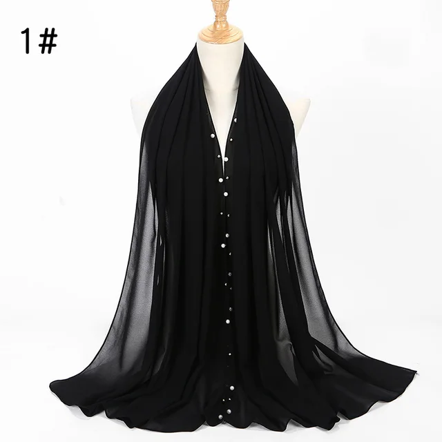 Chiffon nail pearl scarf hijab 1 - Shop at LoveMi