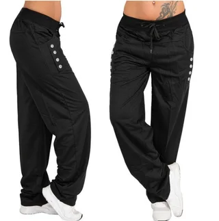 Casual Loose Straight Trousers - Black
