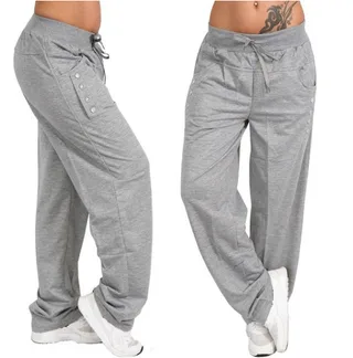 Casual Loose Straight Trousers - Grey
