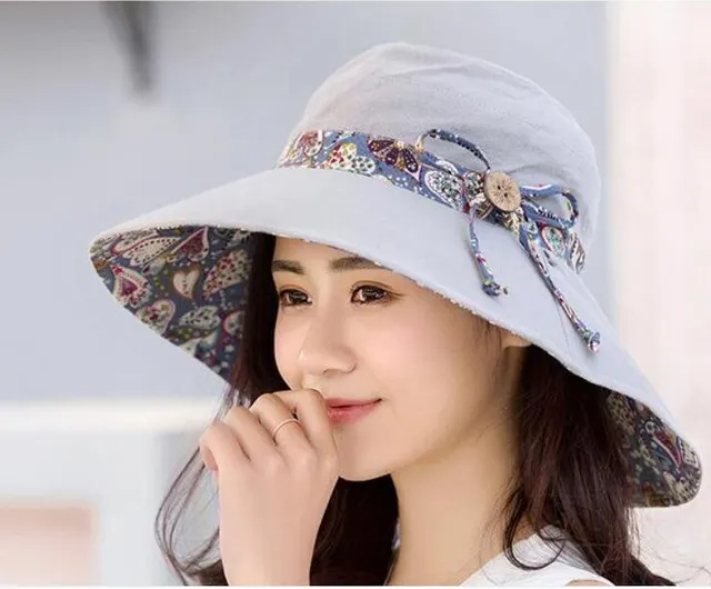 Korean version of the tide anti ultraviolet beach hat wild Grey - Shop at LoveMi
