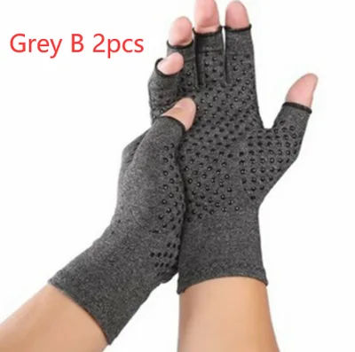 Anti slip And Breathable Health Care For Arthritis Compression Gloves Grey B 2Pcs - Shop at LoveMi