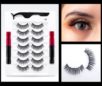 Magnet False Eyelashes Naturally Thick Eyelash Liquid Eyeliner Set S07 - Shop at LoveMi