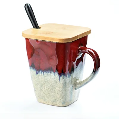Large capacity Ceramic Cup Creative Personality Trend Red Set - Shop at LoveMi