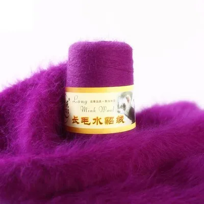 Hand knitted woven medium thick scarf thread Purple - Shop at LoveMi