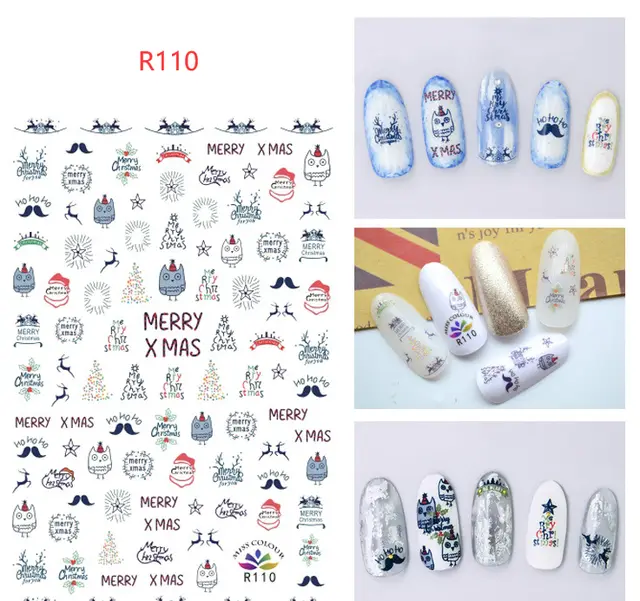 Christmas nail decals ornaments nail stickers R110 - Shop at LoveMi