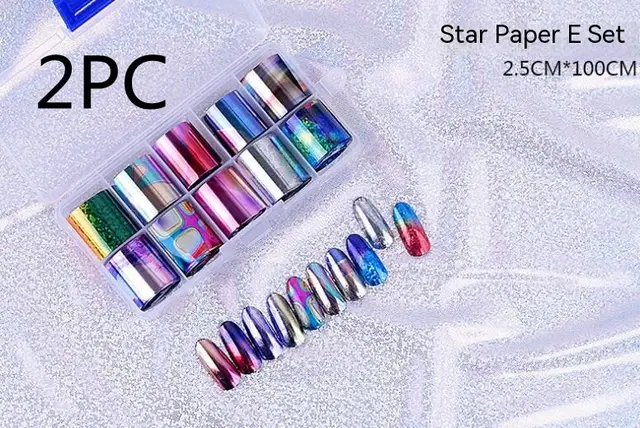 Nail Art Transfer Foils Set Of 12 E 2Pc - Shop at LoveMi