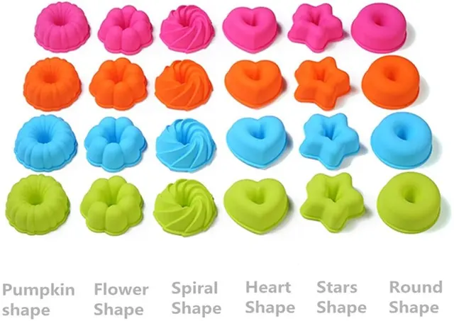 Silicone Molds Cupcake Baking Cups Orange - Shop at LoveMi