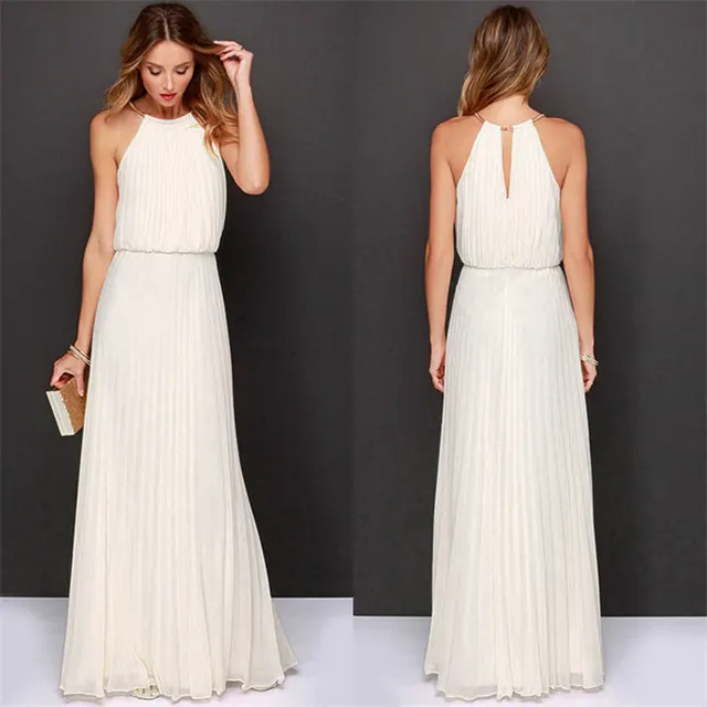 Fashionable sexy dress long skirt White - Shop at LoveMi