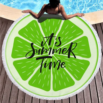Digital printing round beach towel 15 Style Tassel 150X150Cm - Shop at LoveMi
