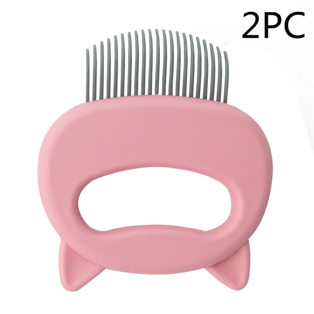 Pet Hair Removal Massaging Shell Comb Pink 2Pc - Shop at LoveMi