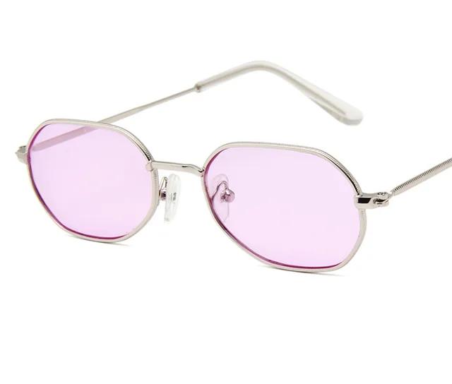 Polygonal sunglasses irregular small box colorful marine film sunglasses men cross border sales glasses Silver Purple - Shop at LoveMi