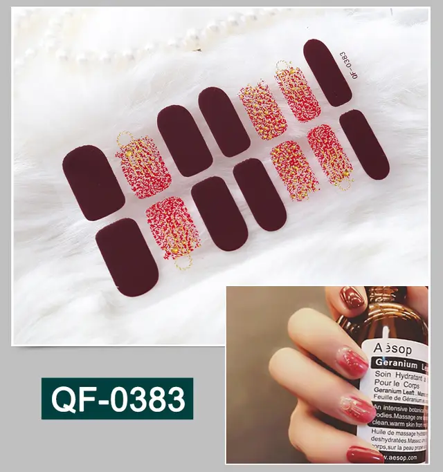 3D metal gradient nail stickers Qf383 - Shop at LoveMi