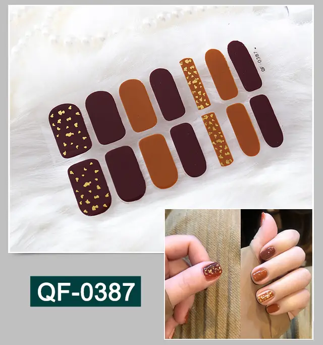 3D metal gradient nail stickers Qf387 - Shop at LoveMi