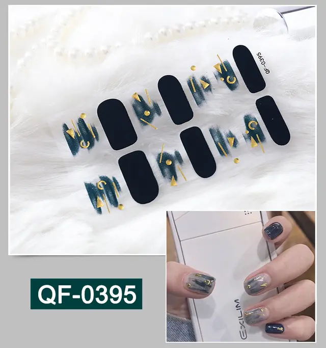 3D metal gradient nail stickers Qf395 - Shop at LoveMi