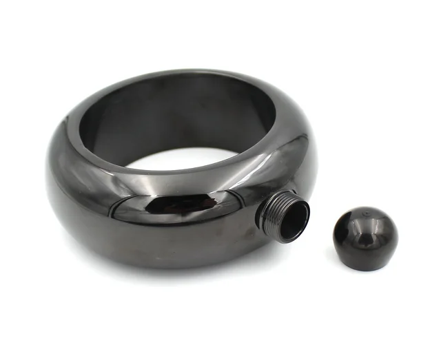 Creative bracelet stainless steel hip flask bracelet Black - Shop at LoveMi